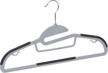 Amazon Basics Plastic Hangers, Rubber-Coated, Color: Black, Purple, 50-Piece