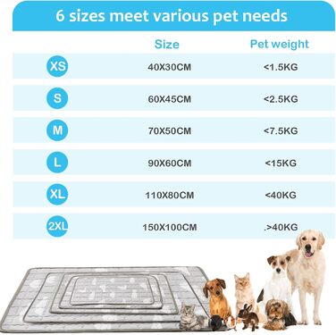 Кühlmatte для собак NIBESSER - Самоохолоджуюча килимок для собак та котів, 110x80 см, XL