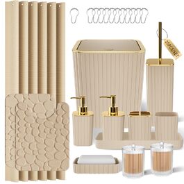 розмір: набір для ванної кімнати + штора для душу + килимки для ванної