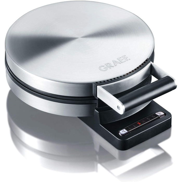 GRAEF Waffle Iron WA 80, Brushed Stainless Steel Stainless Steel Matte Single
