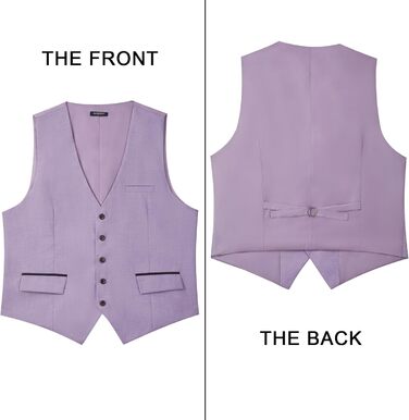 Елегантна жилетка для чоловіків HISDERN: весільна, класична, однотонна, для ділового стилю та вечірніх заходів (сіро-фіолетовий, 3XL)