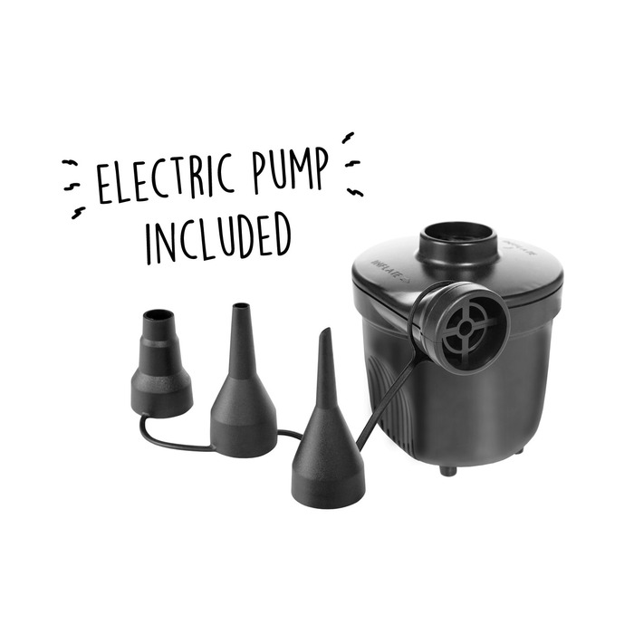 Надувне дитяче ліжко Shrunks® для подорожей з захистом від падіння - м'яка повітряна матрац для подорожей, ночівлі, кемпінгу - біло-коричневе ліжко-приліжко в готелях або вдома 152 x 94cm (Family)