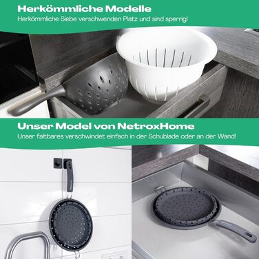 Скрінка для кухні Netrox з силікону, складна, безпечна, для пасти та овочів