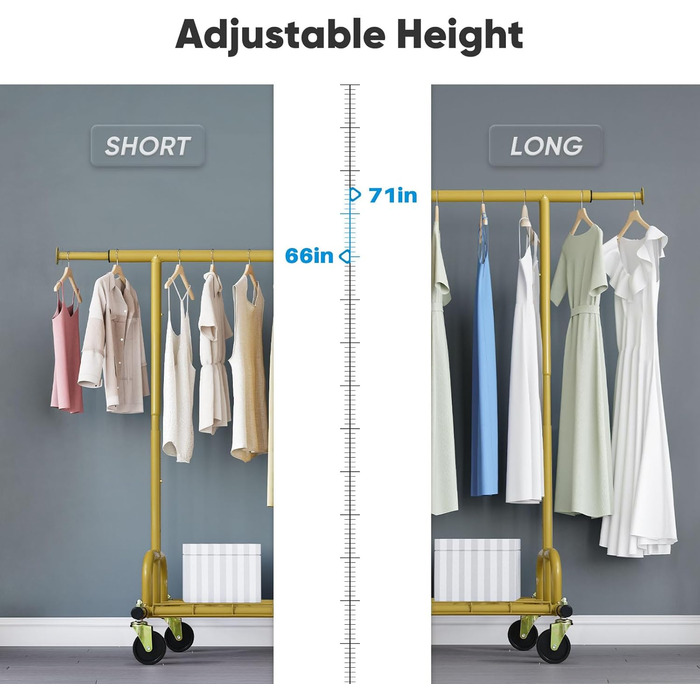 Легкий мобільний вішак для одягу HOKEEPER, 136 кг, висувна штанга