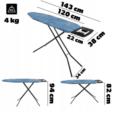Прасьольна дошка стандартна Kadax, 120 см x 38 см