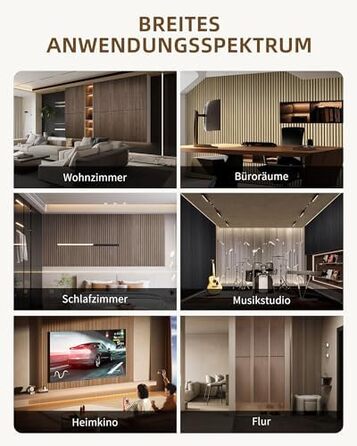 Акустичні настінні панелі JAMELO з шпоном дерева, самоклеючі 3D панелі для стін, стелі та дверей, колір горіх, 10 шт (30 x 15 x 1.2 см)