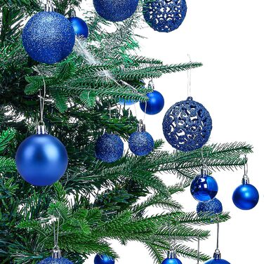 101 шт. блакитні ялинкові кулі Aitsite 6см/4см/2см, пластикові прикраси для ялинки, декор для дому, свята