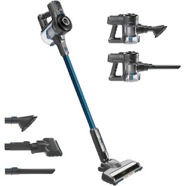 Акумуляторний пилосос H.Koenig UP600 PowerClean 22.2V: 3-в-1, LED-щітка, 40 хв роботи, 150 Вт, 2 швидкості, видалення шерсті тварин (блакитний)