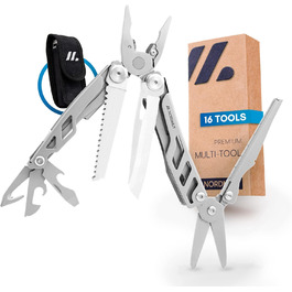 Multitool [16 in 1] Stainless Steel Pocket Knife with 16 practical tools | Outdoor Knife Multifunction Tool Foldable with Pliers, Scissors, Knife, and Saw for Outdoor and Camping