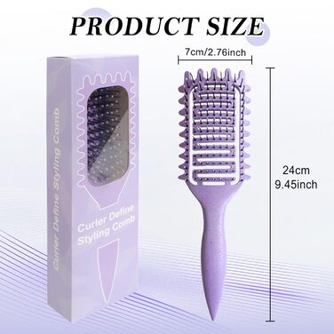 Щітка для кучерявого волосся: формування та завивання кучерів (фіолетовий)