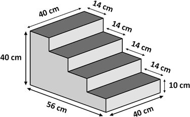 Сходинка для собак та котів, 40 см, 4 сходинки, велюр, чорний колір | Сходи для тварин на ліжко та в авто