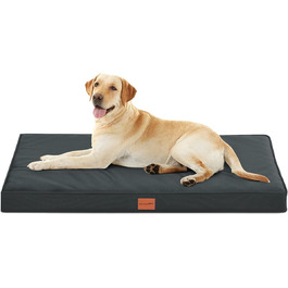 Orthopedic Dog Bed, Dog Sofa with Egg Crate Foam for Large Dogs, 112 x 81 cm, Removable and Washable, Non-Slip Bottom, Grey