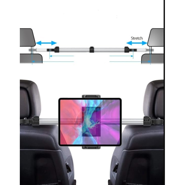 Утримувач для планшета в авто, кріплення на спинку сидіння, 4-13 дюймів, сумісний з iPad, iPad Pro, Switch, Galaxy Tablet