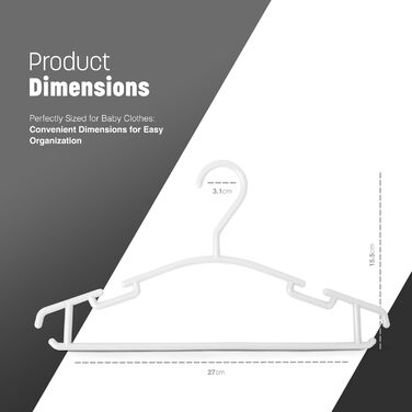 Детские вешалки для одежды Keplin - 36 шт., белые, не скользящие, для детской и младенческой одежды