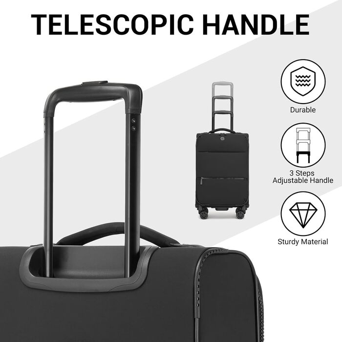 Чемодан ручної поклажі Miss Lulu 59.5 x 36.5 x 25 см, зелений, з відділенням для мокрого/сухого, на 4 колесах, для коротких поїздок та бізнесу