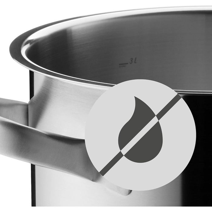Каструля WMF Gourmet Plus 16 см з нержавіючої сталі Cromargan з кришкою, 1.4 л, для індукційних плит, з внутрішньою шкалою