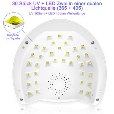 LED UV лампа для нігтів NAILGIRLS 150W з таймером, LCD дисплеєм та знімною магнітною пластиною (біла)