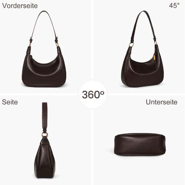 Сумка жіноча GSenhui Y2K через плече, маленька елегантна Hobo сумка з PU шкіри, вінтажна для подорожей, колір кава