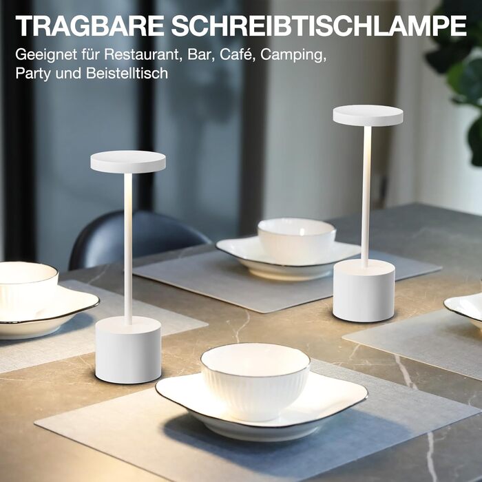 LED настільна лампа бездротова, акумуляторна, сенсорна, регульована яскравість, 3 режими кольору, для спальні, кафе, чорного кольору, 1 шт.