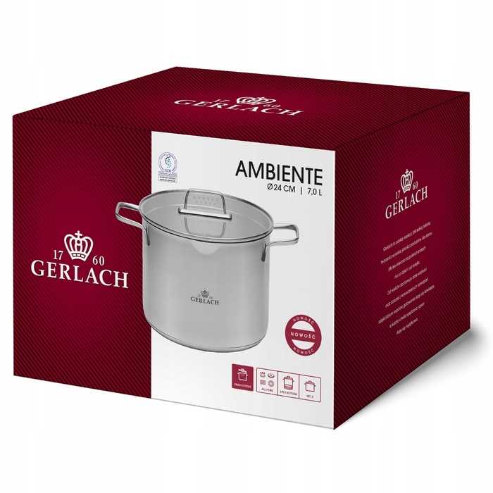 Каструля Gerlach Ambiente, 7 л