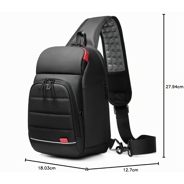 Чоловіча сумка-слінг Crossbody з USB-портом, водонепроникна нагрудна сумка для планшета 9.7