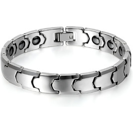 Чоловічий магнітний браслет JewelryWe з вольфраму та вольфрамового карбіду, 12 мм, шестигранний, полірований, масивний, з гвинтовими ланками, срібло/золото (срібло-1)
