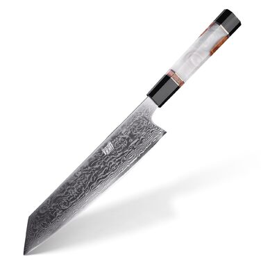 Кухонний ніж Kiritsuke FINDKING серії BLACK-ROSE з дамаської сталі, 23 см