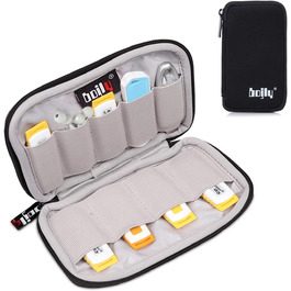 Водонепроникна сумка-органайзер для аксесуарів електроніки, 9 відділень для USB-накопичувачів, чорний, великий