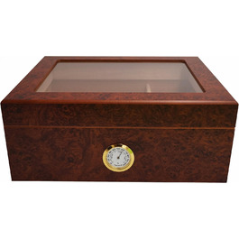 HUMANUS Humidor Desk I - Настільний вологозбережувач для сигар (50 шт.) з прозорою кришкою