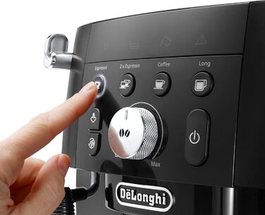 De'Longhi Magnifica S Smart ECAM 230.13.B Fully Automatic Coffee Machine with Milk Frother for Cappuccino, Espresso, Coffee, and Long Coffee. Features Direct Select Buttons and Rotary Control, 2-Cup Function, Black. Fully Automatic Coffee Machine with Buttons & Rotary Control
