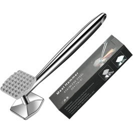 Молоток для м'яса Fleischhämmer з нержавіючої сталі, подвійний, для шніцелів, котлет, стейків – ніж для розм'якшення м'яса