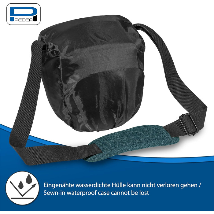 Сумка для камери Pedea: стильна модель для DSLR/SLR/System Camera з дощем, розмір M (Petrol, Single)