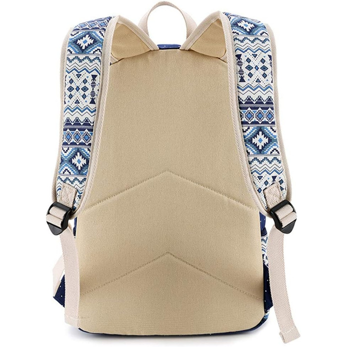 Стильний рюкзак для дівчат та жінок: полосатий вінтажний рюкзак з канвасу (сірий)