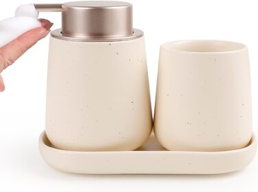 Набір аксесуарів для ванної кімнати Badezimmer Set: мильниця, дозатор мила 350 мл, стакан для зубної пасти 320 мл, мильниця. Підходить для ванної кімнати та умивальника.