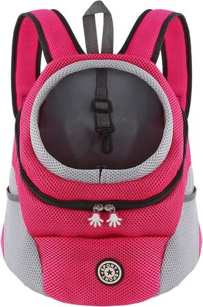 Шлейка для собак та цуценят, переноска-рюкзак, рожево-червона (L)