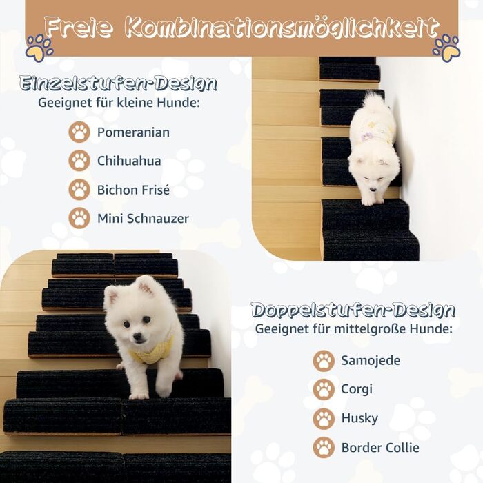 Сходинка для собак SMONTER: екологічна пандус для домашніх улюбленців, сірий, 1 шт.