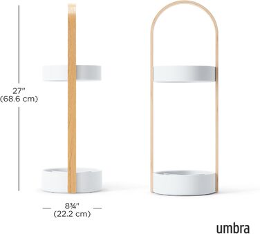 Підставка для парасоль під Umbra Bellwood, біла/натуральна, 22.2 x 22.2 x 68.6 см