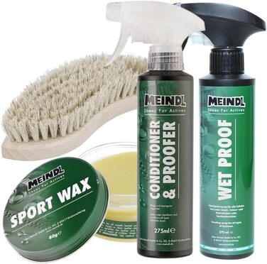 Meindl Leder MegaPack: Sportwax + Impregnator + Conditioner + Care Brush