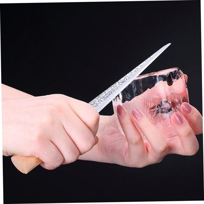 DECHOUS Ice Skates, ice cubes, ice molds, cool drinks, ice cubes, drink cooling, ice breaker tool, ice pick with wooden handle, bartender ice pick, bar ice pick, wooden ice pick, Khaki