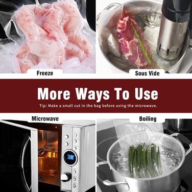 Fitge Vacuum Bags 170µm 15x25cm + 20x30cm + 30x40cm 150 Bags for all vacuum sealers Vacuum bags for food BPA-free, strong & tear-resistant Pro vacuum film Sous Vide freezer bags
