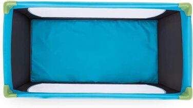 hauck Baby Travel Cot Set Dream n Play with Mattress - foldable baby travel cot with bag - Blue Waterblue