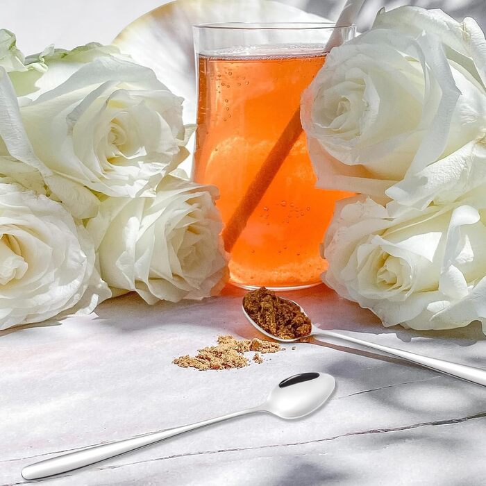 Набір ложок для лате макіато, 6 шт., 19.8 см, з нержавіючої сталі. Ідеально для кави, коктейлів, десертів та молочних напоїв