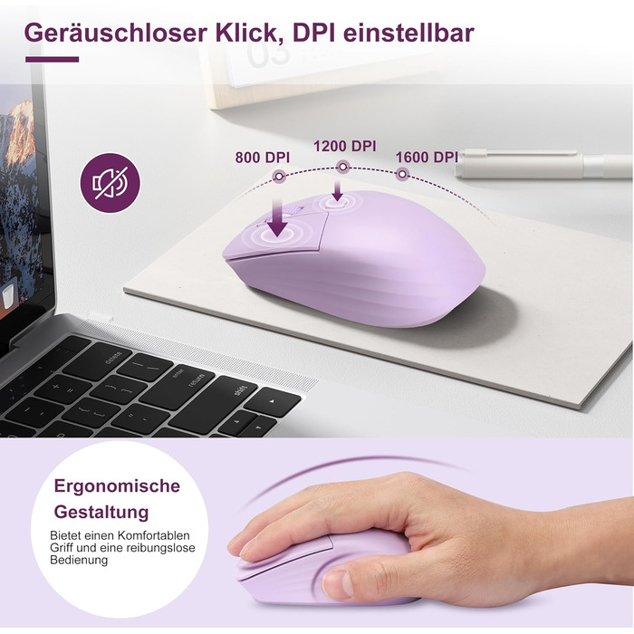 Leadsail FA98 Бездротова Механічна Клавіатура та Миша, QWERTZ, 98 Клавіш, 1600 DPI, для Windows/MacOS/PC/Laptop (Лідська)