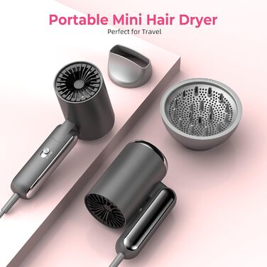 Набір для укладки волосся 6 в 1 Atopskins: фен-щітка, плойка, іонізація, 1000W (сірий)