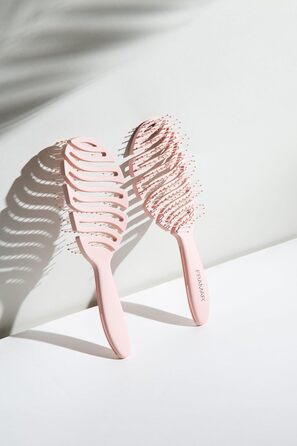 FRAMAR Щітка для волосся без шуму - професійна фен-щітка для сушіння та розчісування волосся, для довгих волосся, для жінок (Flex - Champagne)