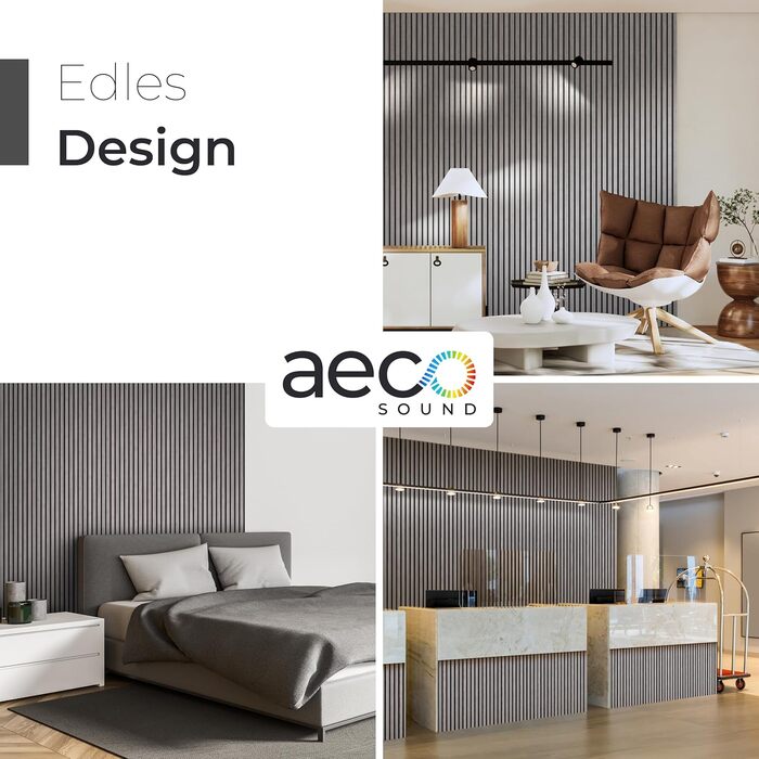 Акустичні панелі з натурального дерева (набір 4 шт) 120x60x2.1 см, шпон груші та чорний акустичний фліс, 3D стінні панелі для шумоізоляції та декору інтер'єру