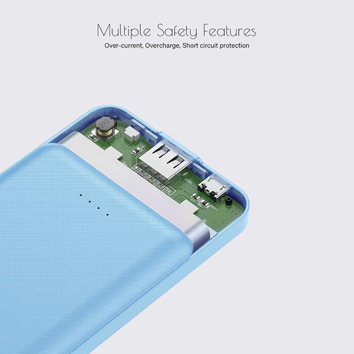 Портативний зарядний пристрій Power Bank Klein 5000mAh (2 шт.) 2.4A, Швидка зарядка, Зовнішній акумулятор, Синій & Рожевий