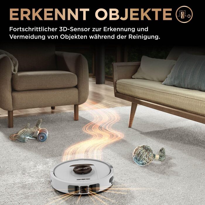 Робот-пилосос та робот-мийник Shark PowerDetect 2-в-1, NeverTouch Pro, самостійне очищення до 60 днів, 3D-LiDAR навігація, NeverStuck, керування через додаток, RV2800ZEEU, 2 щітки, Anti-Micro Pads, 1 капсула