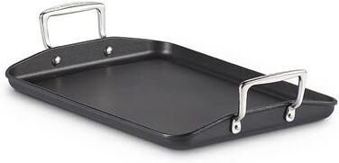 Гриль-плита Le Creuset 35x25 см з антипригарним покриттям, алюмінієва, для всіх типів плит, індукція, антрацит/срібло