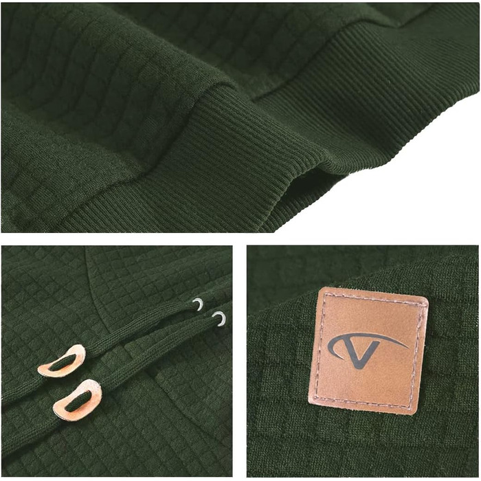 Чоловіча толстовка Tanozer з капюшоном, в клітинку, довгий рукав (XL, хакі)